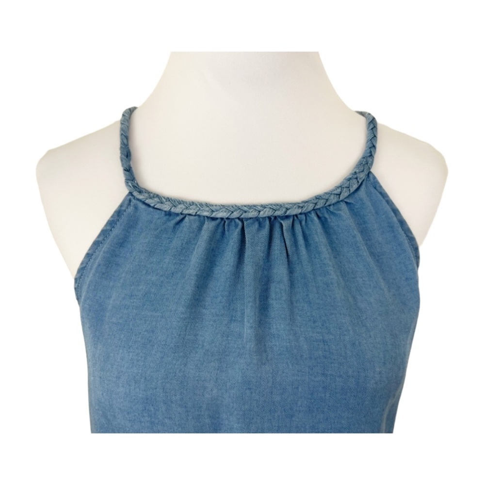 NWT Joie Chambray Braided Tie Sleeveless Crop Tank Top Blue Size XS - Picture 2 of 7